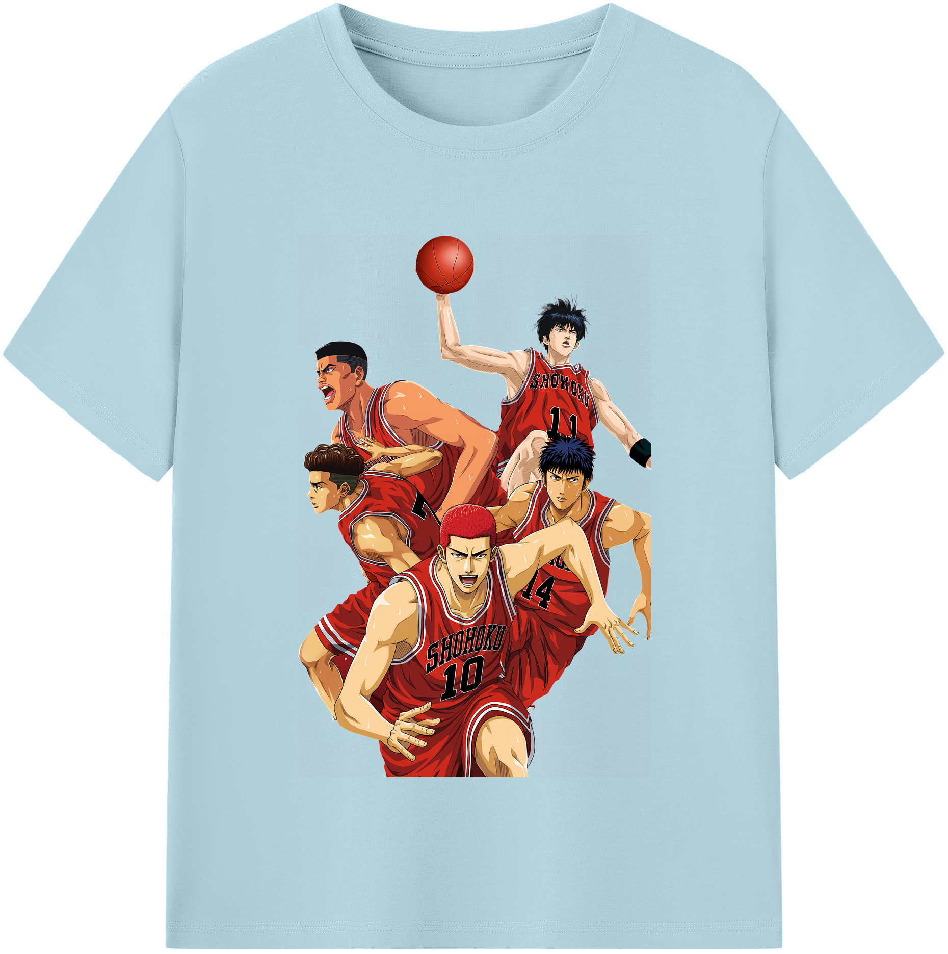 SLAM DUNK／スラムダンク 綿100％半袖Tシャツ（フロントプリント）